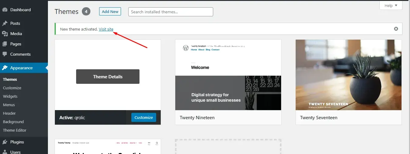 How to Download and Activate WordPress Starter Themes