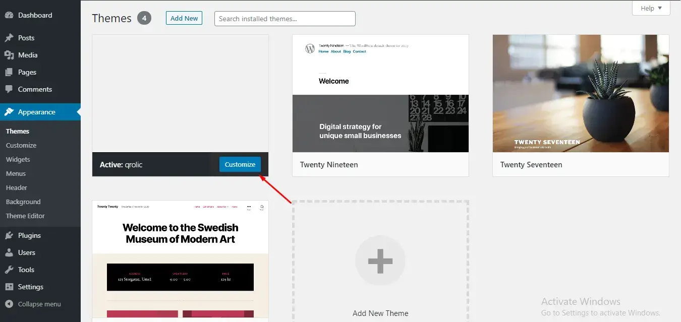 How to Download and Activate WordPress Starter Themes