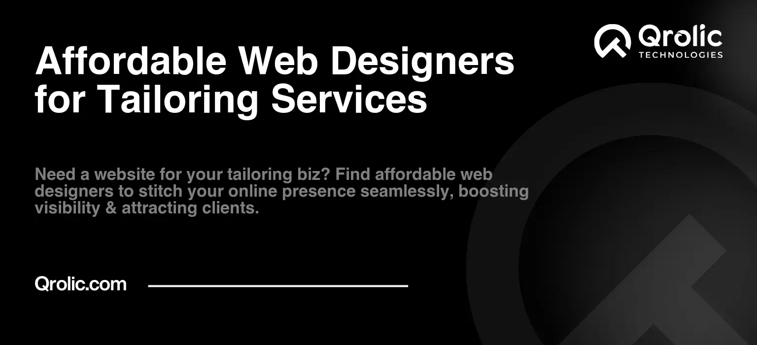 Affordable Web Designers for Tailoring Services