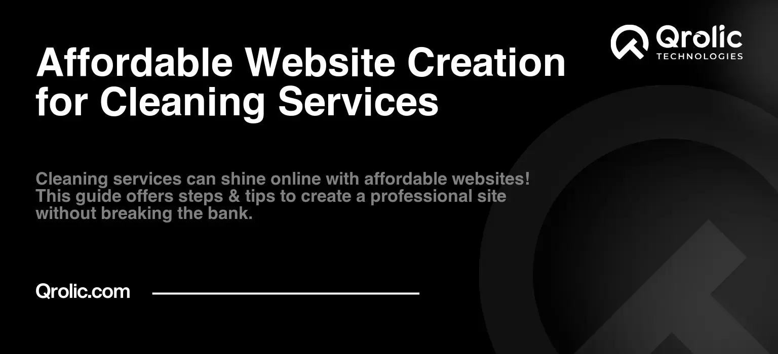 Affordable Website Creation for Cleaning Services