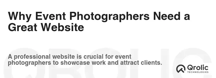 Why Event Photographers Need a Great Website