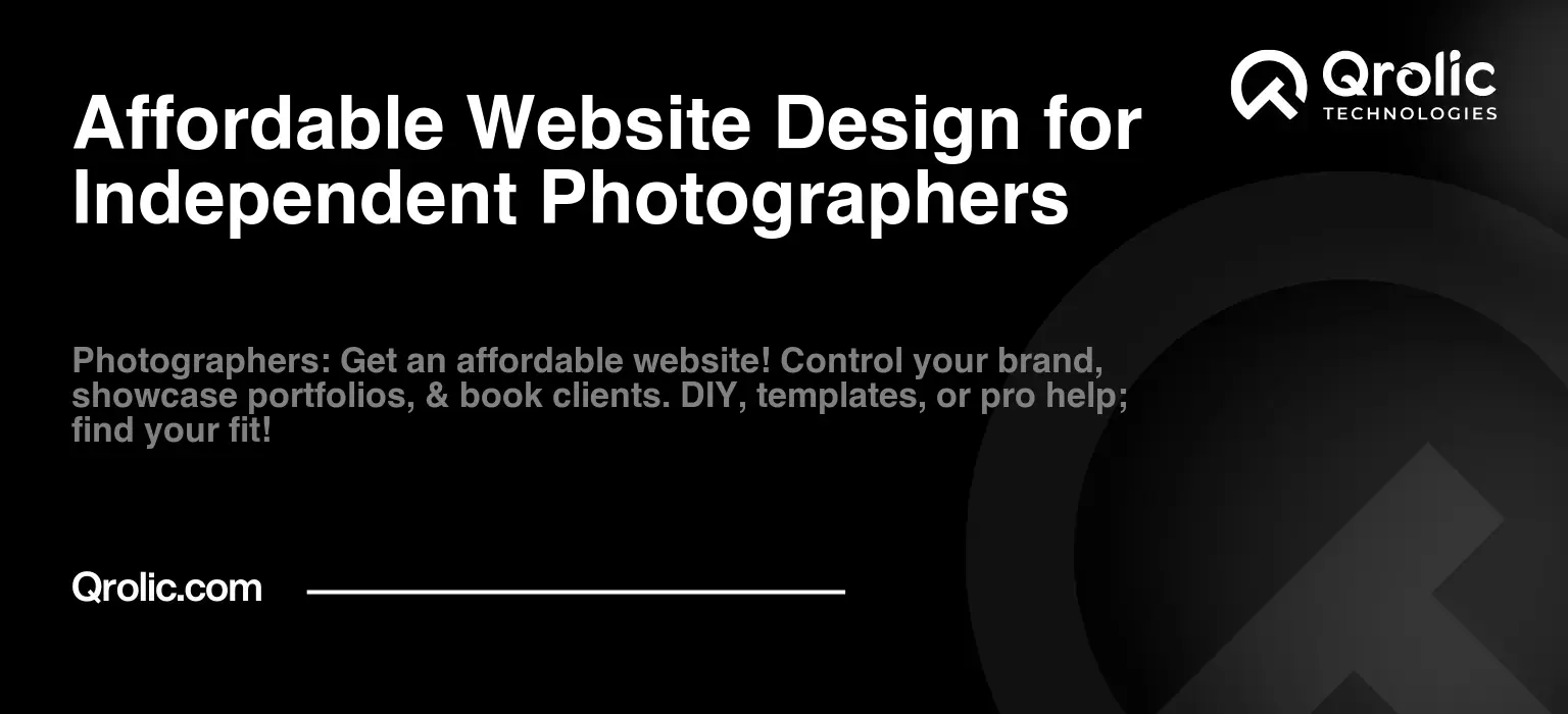 Affordable Website Design for Independent Photographers