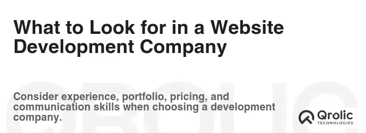 What to Look for in a Website Development Company What to Look for in a Website Development Company