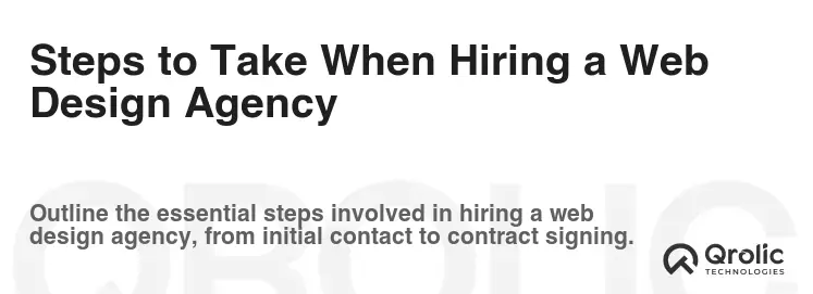 Steps to Take When Hiring a Web Design Agency