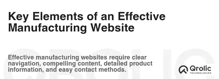 Key Elements of an Effective Manufacturing Website Key Elements of an Effective Manufacturing Website