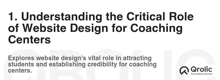1. Understanding the Critical Role of Website Design for Coaching Centers