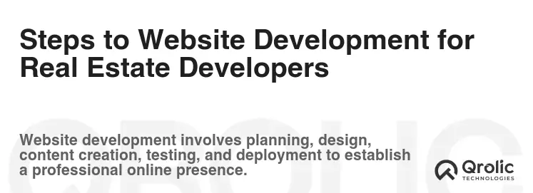 Steps to Website Development for Real Estate Developers Steps to Website Development for Real Estate Developers