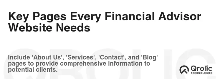 Key Pages Every Financial Advisor Website Needs