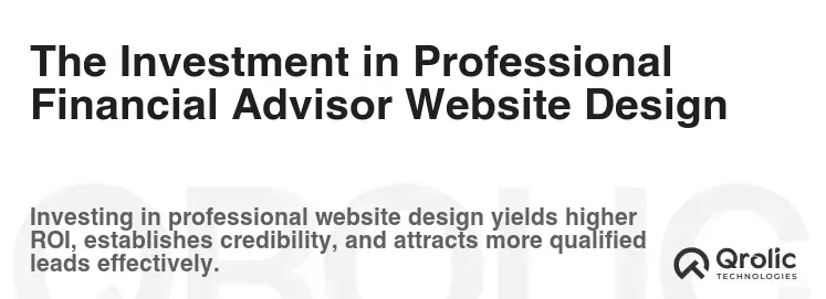 The Investment in Professional Financial Advisor Website Design