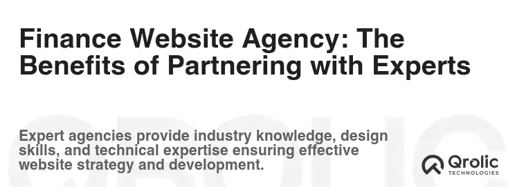 Finance Website Agency: The Benefits of Partnering with Experts