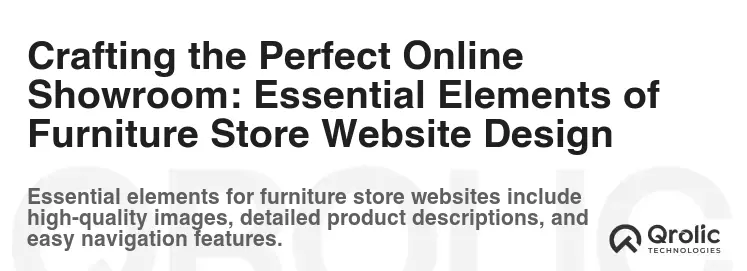 Crafting the Perfect Online Showroom: Essential Elements of Furniture Store Website Design