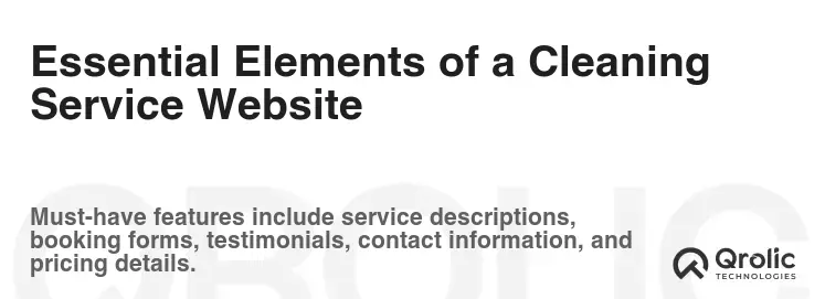 Essential Elements of a Cleaning Service Website Essential Elements of a Cleaning Service Website