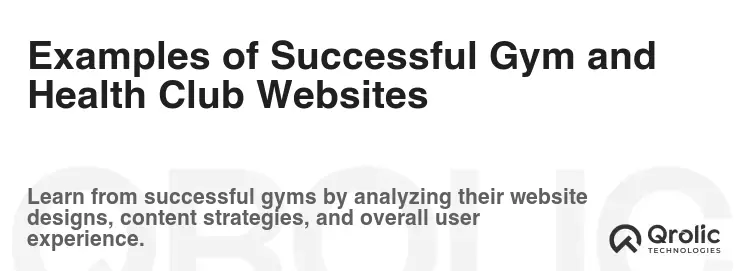 Examples of Successful Gym and Health Club Websites Examples of Successful Gym and Health Club Websites