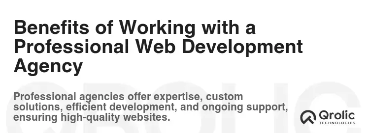 Benefits of Working with a Professional Web Development Agency Benefits of Working with a Professional Web Development Agency