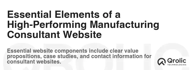 Essential Elements of a High-Performing Manufacturing Consultant Website