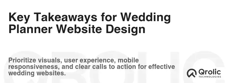 Key Takeaways for Wedding Planner Website Design