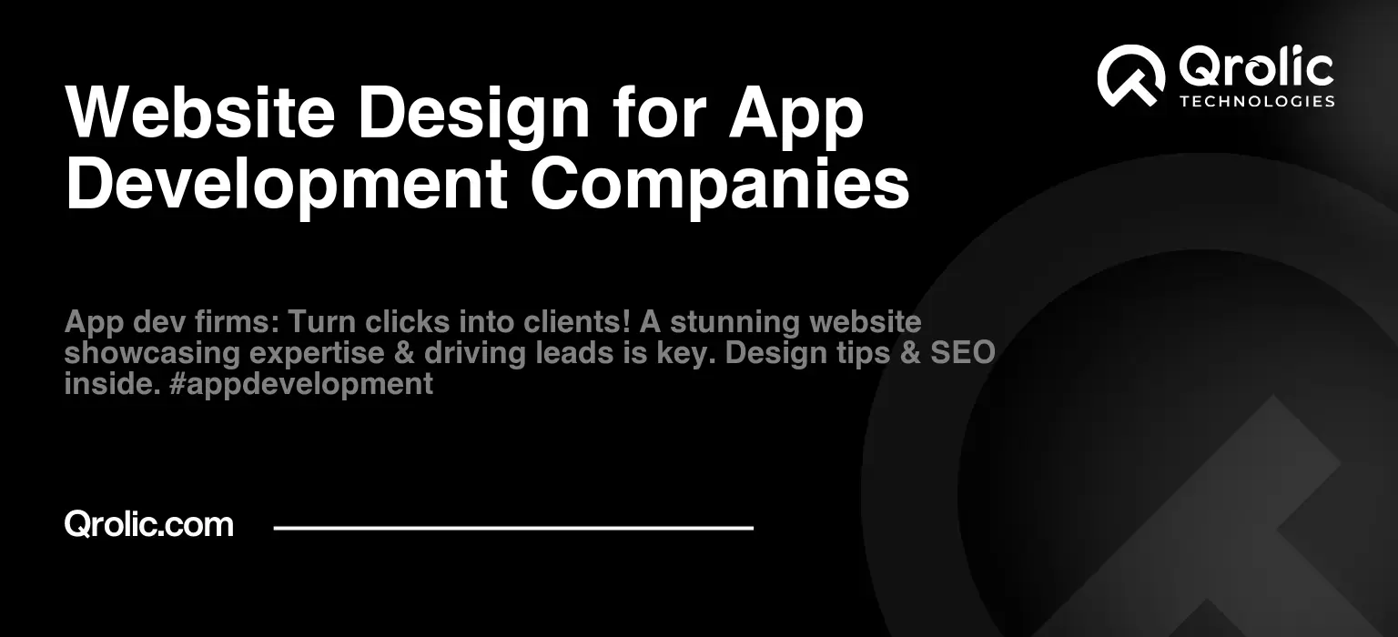 Website Design for App Development Companies