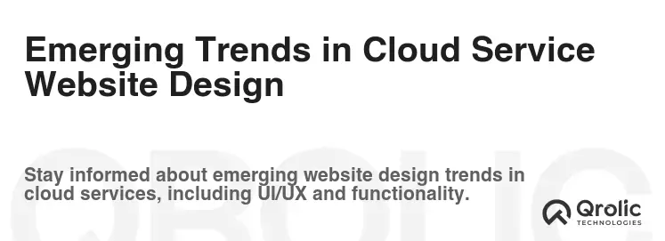 Emerging Trends in Cloud Service Website Design