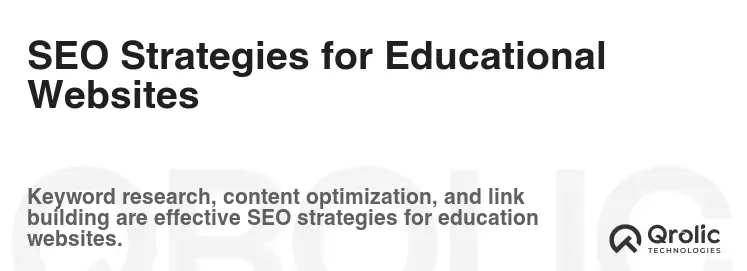 SEO Strategies for Educational Websites