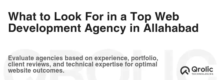 What to Look For in a Top Web Development Agency in Allahabad