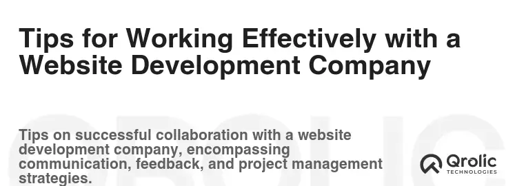 Tips for Working Effectively with a Website Development Company
