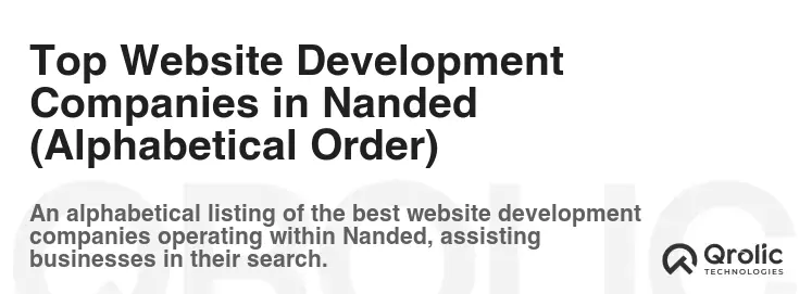 Top Website Development Companies in Nanded (Alphabetical Order)