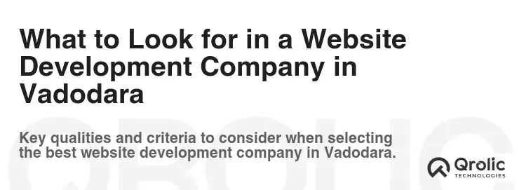 What to Look for in a Website Development Company in Vadodara