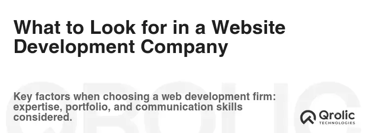 What to Look for in a Website Development Company What to Look for in a Website Development Company