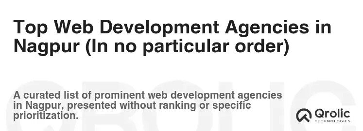 Top Web Development Agencies in Nagpur (In no particular order)