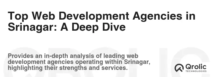 Top Web Development Agencies in Srinagar: A Deep Dive