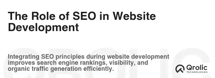 The Role of SEO in Website Development The Role of SEO in Website Development