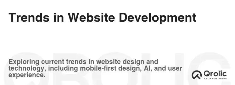 Trends in Website Development Trends in Website Development