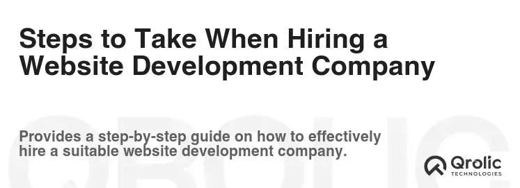 Steps to Take When Hiring a Website Development Company
