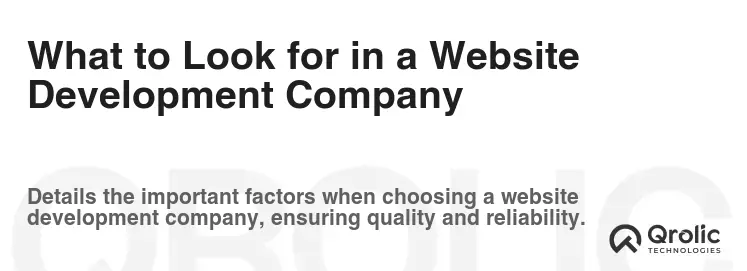What to Look for in a Website Development Company