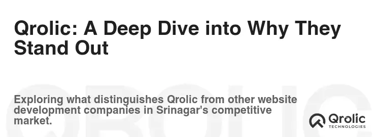 Qrolic: A Deep Dive into Why They Stand Out