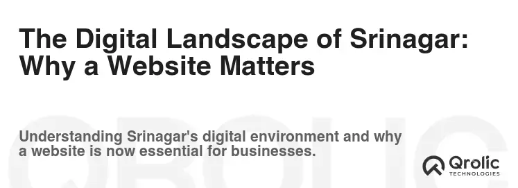 The Digital Landscape of Srinagar: Why a Website Matters