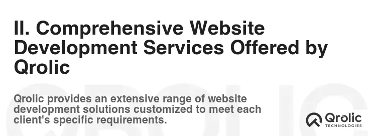 II. Comprehensive Website Development Services Offered by Qrolic