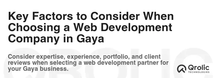Key Factors to Consider When Choosing a Web Development Company in Gaya