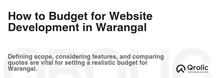 How to Budget for Website Development in Warangal
