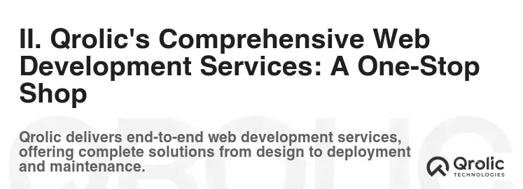 II. Qrolic's Comprehensive Web Development Services: A One-Stop Shop
