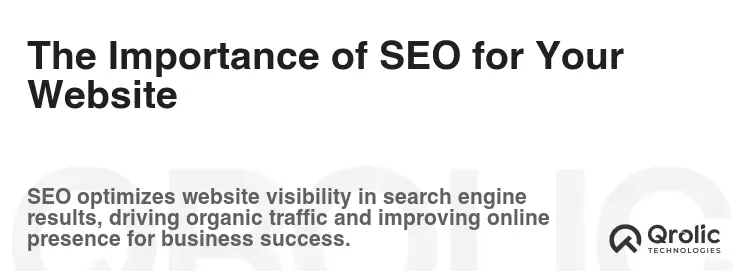 The Importance of SEO for Your Website The Importance of SEO for Your Website