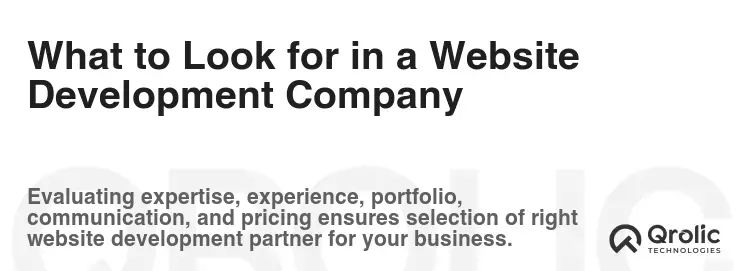 What to Look for in a Website Development Company What to Look for in a Website Development Company