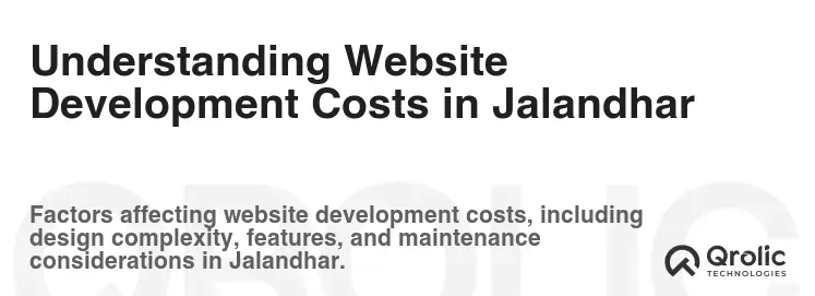 Understanding Website Development Costs in Jalandhar