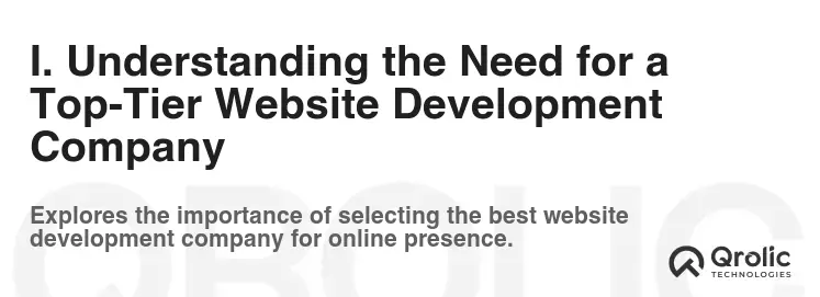 I. Understanding the Need for a Top-Tier Website Development Company