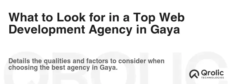 What to Look for in a Top Web Development Agency in Gaya
