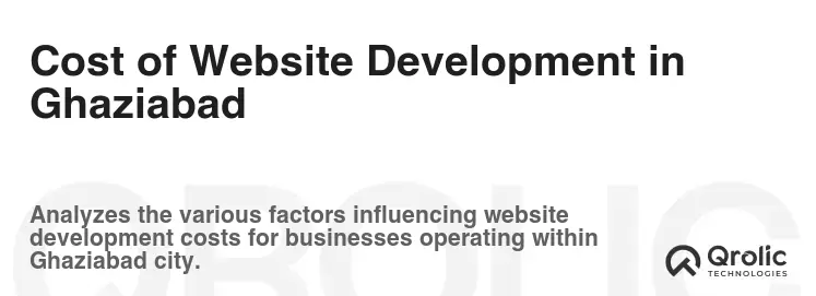 Cost of Website Development in Ghaziabad Cost of Website Development in Ghaziabad