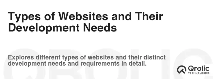 Types of Websites and Their Development Needs Types of Websites and Their Development Needs