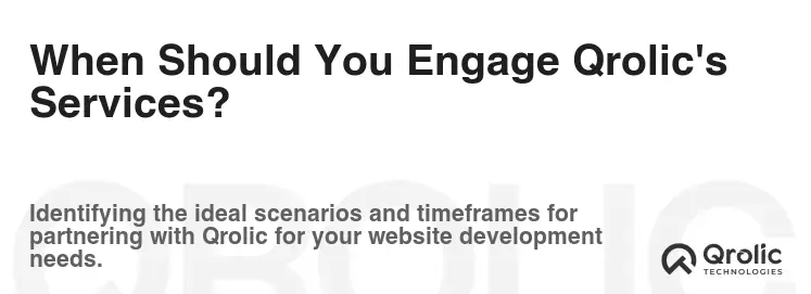 When Should You Engage Qrolic's Services? When Should You Engage Qrolic's Services?