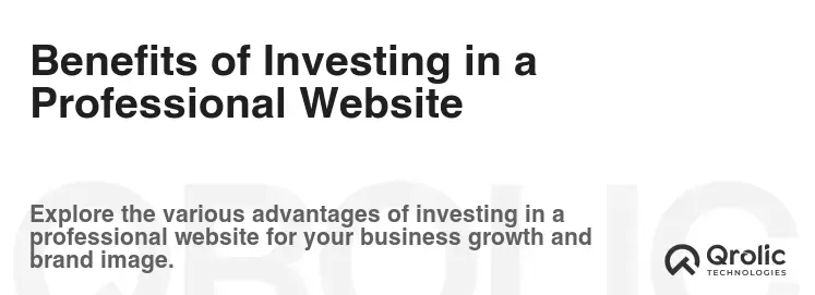 Benefits of Investing in a Professional Website
