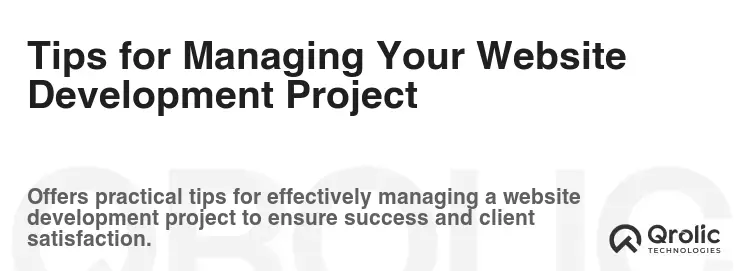 Tips for Managing Your Website Development Project